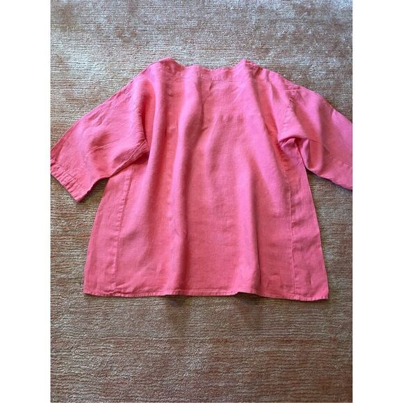 Vintage MATCH POINT Linen Shirt Tunic Pink S - Picture 8 of 8